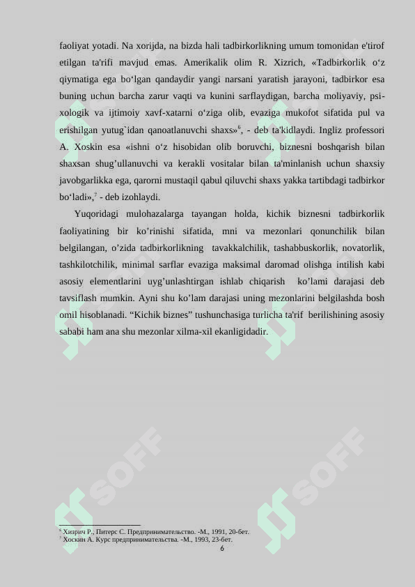O’ZBEKISTONDA KICHIK BIZNES VA XUSUSIY TADBIRKORIKNI QO’LLAB QUVVATLANISHI 6