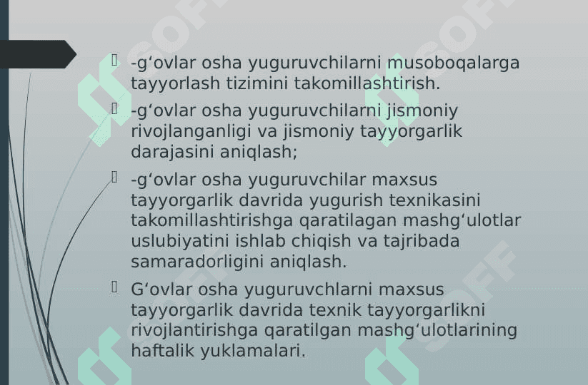 G’ovlar osha yugurish texnikasini o’rgatish uslubiyati 4