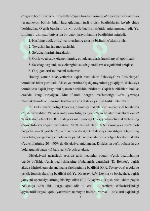 Agrammartik dizleksiya va dizgrafiyani bartaraf 7