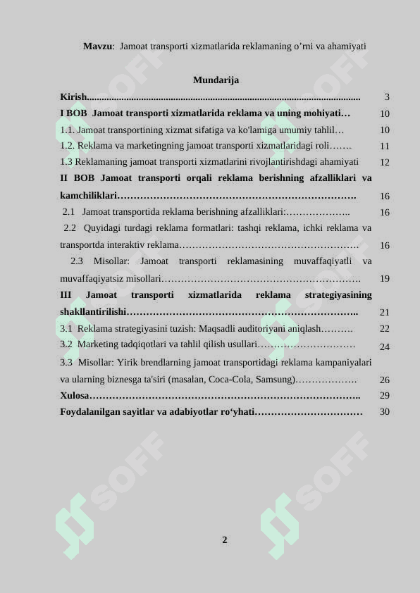 Jamoat transporti xizmatlarida reklamaning o’rni va ahamiyati 2