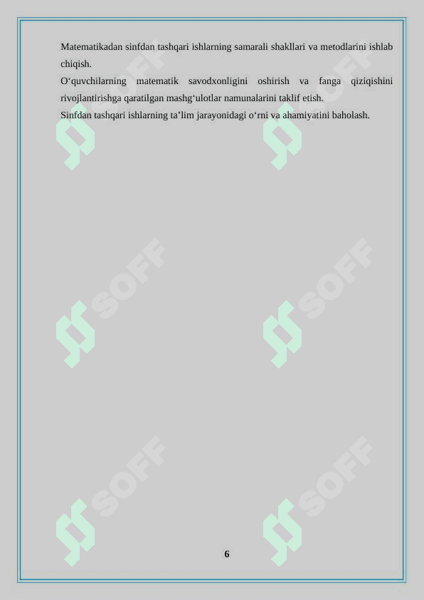 “Uchinchi sinfda matematikadan sinfdan tashqari ishlarni tashkil qilish metodikasi. 5