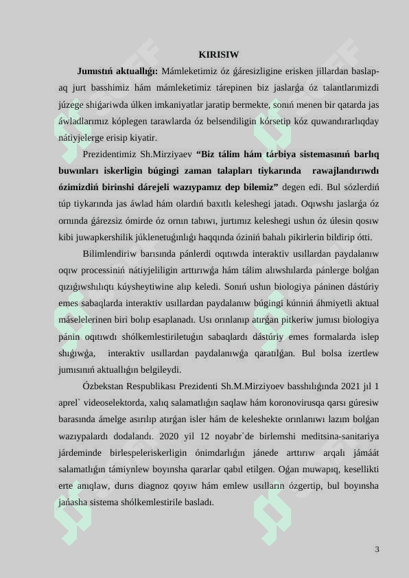 #kurs jumisi 3