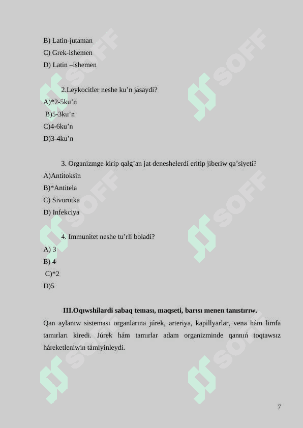 #kurs jumisi 7