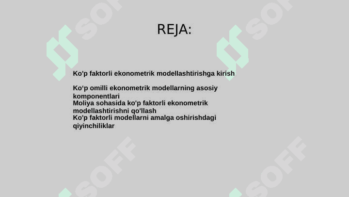 Ko‘p omilli ekonometrik modellashtirish 2