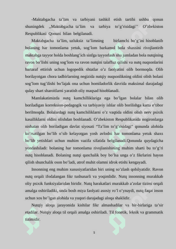CHuqur  til  orqa  ,,Q ,G’’’  tovushlar  talaffuzidagi  kamchiliklar  va  ularni  bartaraf  etish  yo’llari. 5