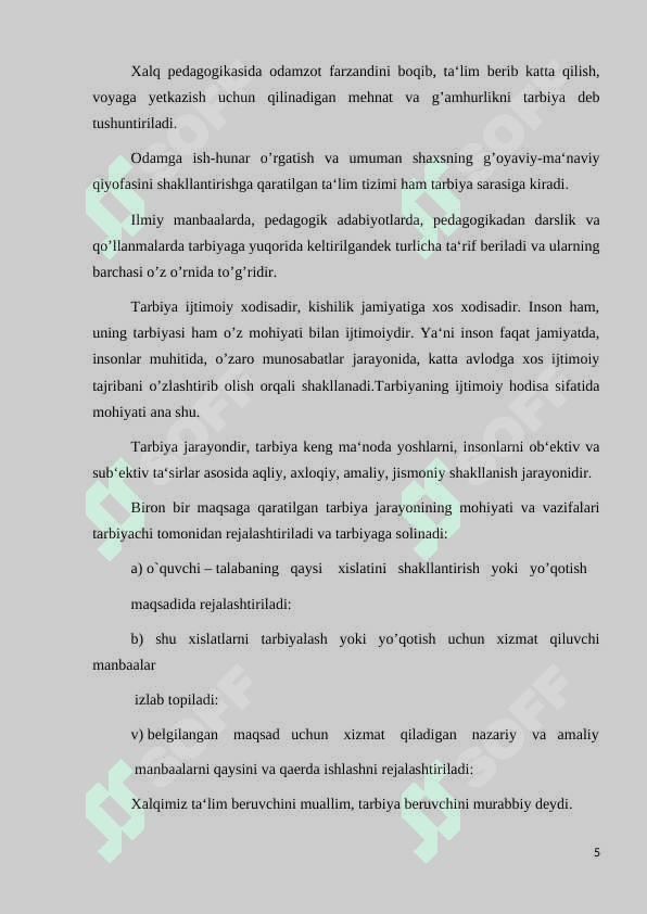Tarbiya va tarbiya tushunchasi 5