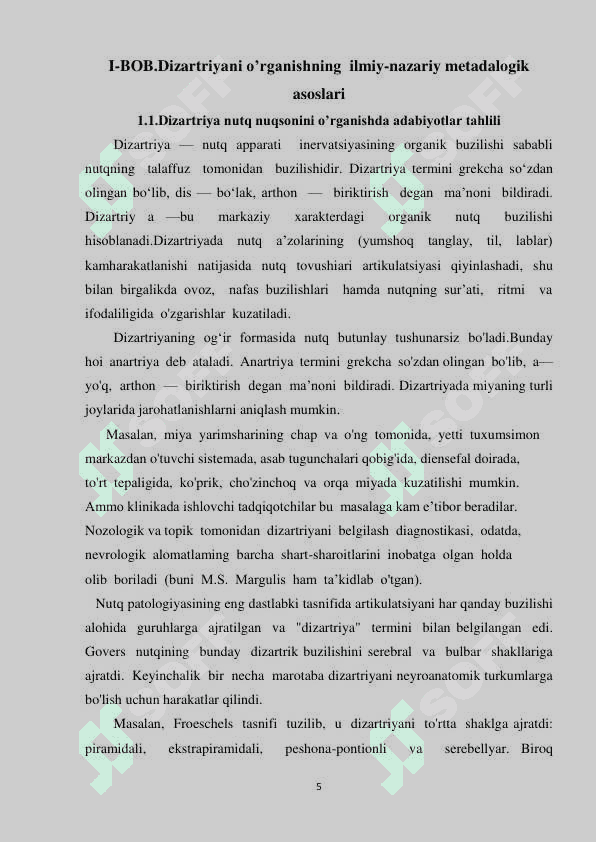 Dizartriyada nuqsonlik holatlarini bartaraf etishda  tibbiy- pedagogik hamkorlik ishlarining o’rni 5