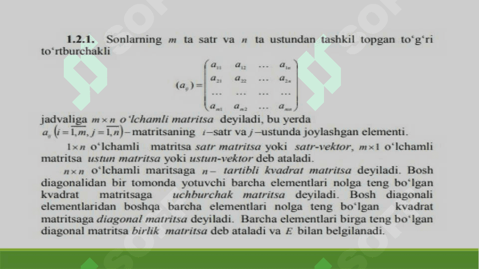 Matritsa va ular ustida amallar 2