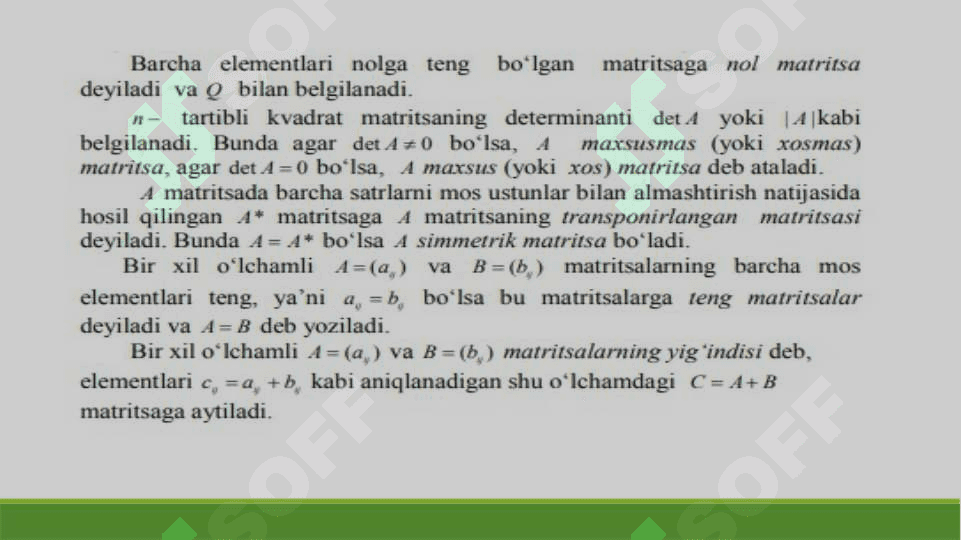 Matritsa va ular ustida amallar 3