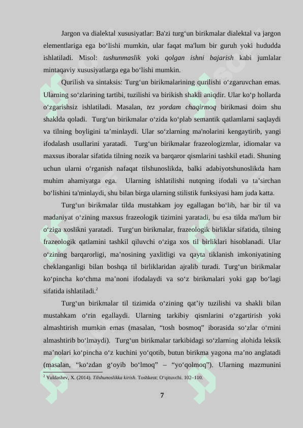 Turg'un va erkin birikmalarni farqlash muammosi 7
