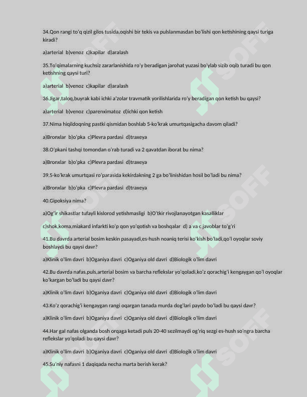 Hamshiralik testi . Xamshiralik test . 100 talik test javoblari bilan 4