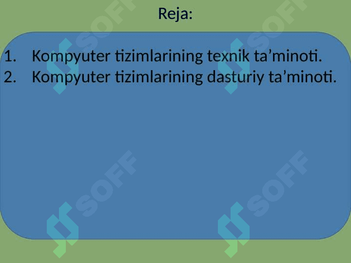 Shaxsiy kompyuterning  dasturiy ta’minoti 2