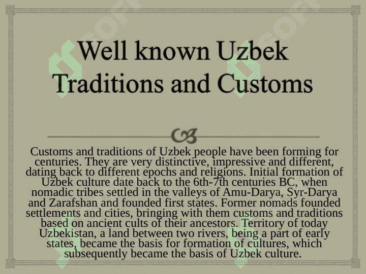 CUSTOMS AND TRADITIONS  OF UZBEKISTAN 2