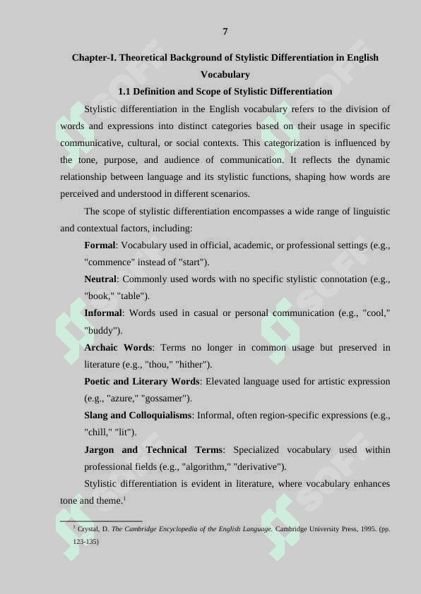 “Stylistic  differentiation of the English vocabulary” 8