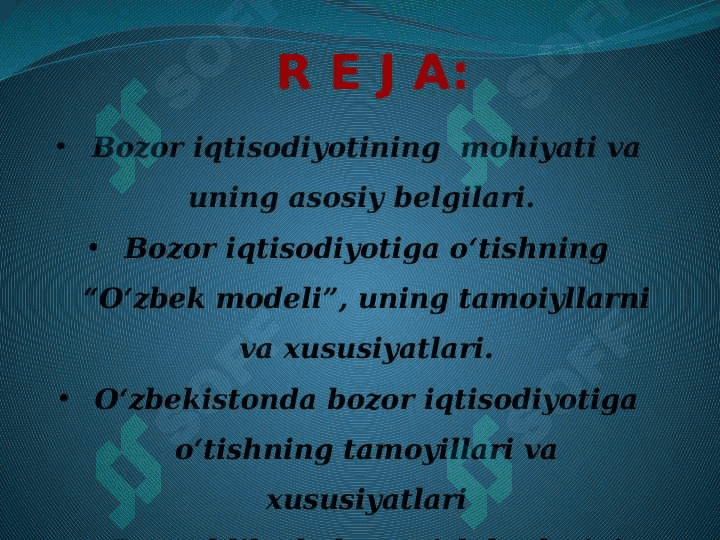 O’ZBEKISTONDA BOZOR IQTISODIYOTINING SHAKLLANISH XUSUSIYATLARI. 2