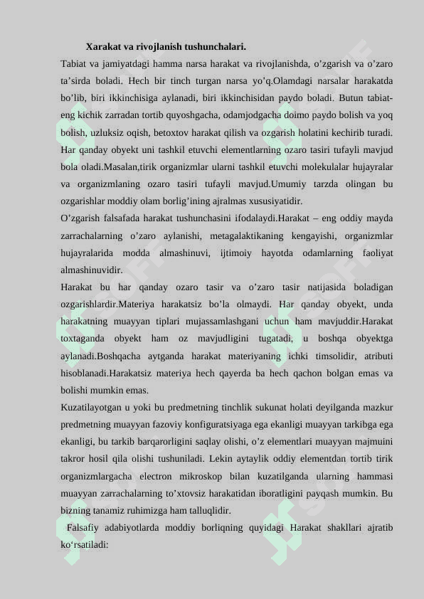 Harakat tushunchasining falsafiy talqini 2