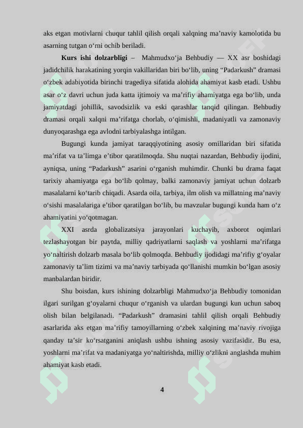 M.Behbudiyning “Padarkush” dramasida ma’rifatparvarlik motivlari 4