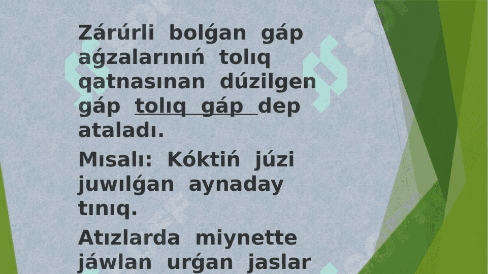 Tolıq hám   tolıq emes gápler 3