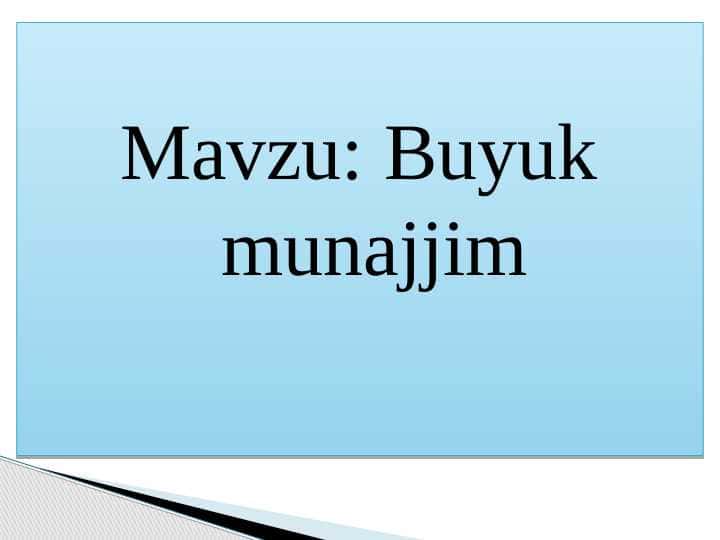 Buyuk  munajjim