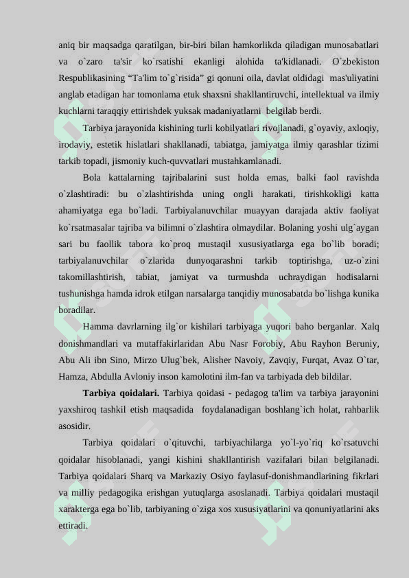 TARBIYA JARAYONINING MOHIYATI VA MAZMUNI 4