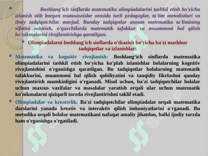 BOSHLANG‘ICH SINFLARDA MATEMATIKADAN OLIMPIADALAR TASHKIL ETISH 3