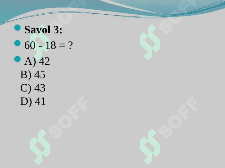 Matematikadan to‘garak, mashg‘ulotlarni tayyorlash va o‘tkazish metodikasi. Matematikadan konkurs, bellashuvlar va mashg‘ulotlarni tayyorlash va o‘tkazish metodikasi 6