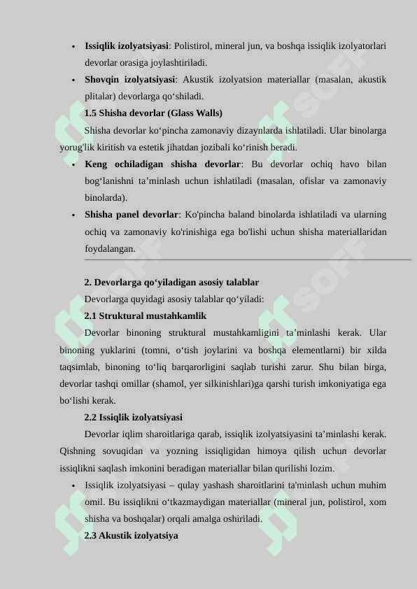 Devor turlari va ularga qo‘yiladigan asosiy talablar 4