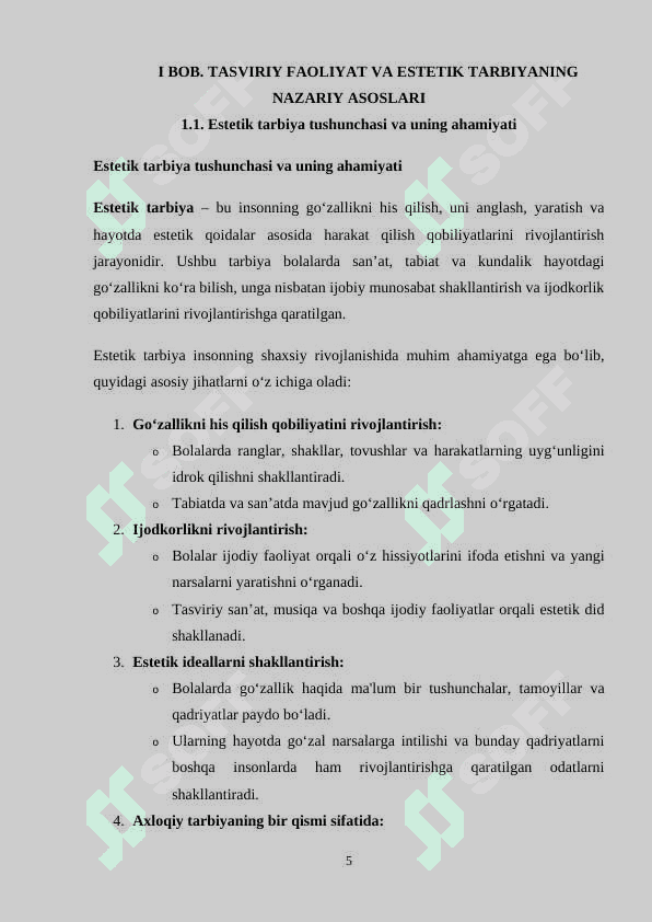 TASVIRIY FAOLIYAT – ESTETIK TARBIYANING ZARURIY VOSITASI SIFATIDA 5