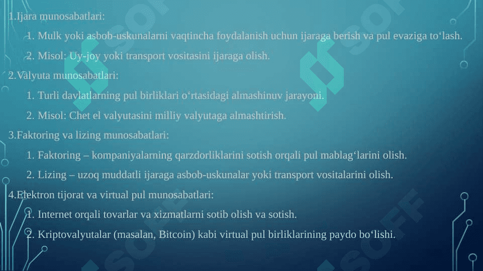 Tovar-pul munosabatlari. 7