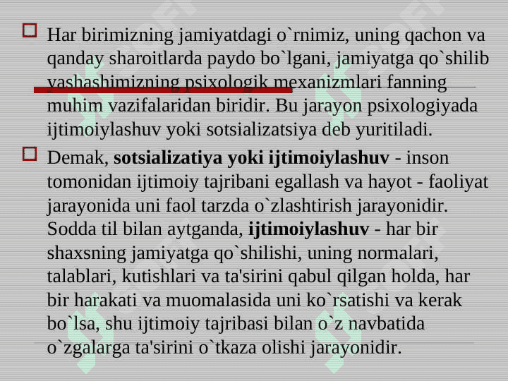 SHAXS IJTIMOIYLASHUVI VA IJTIMOIY HULQ-ATVOR. 4