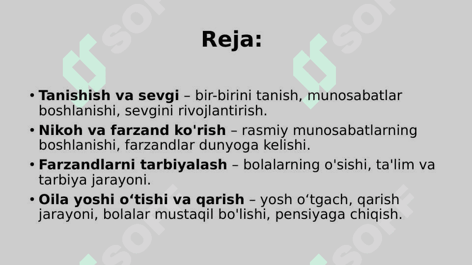 Oila hayotiy siklining assosiy bosqichlari 2