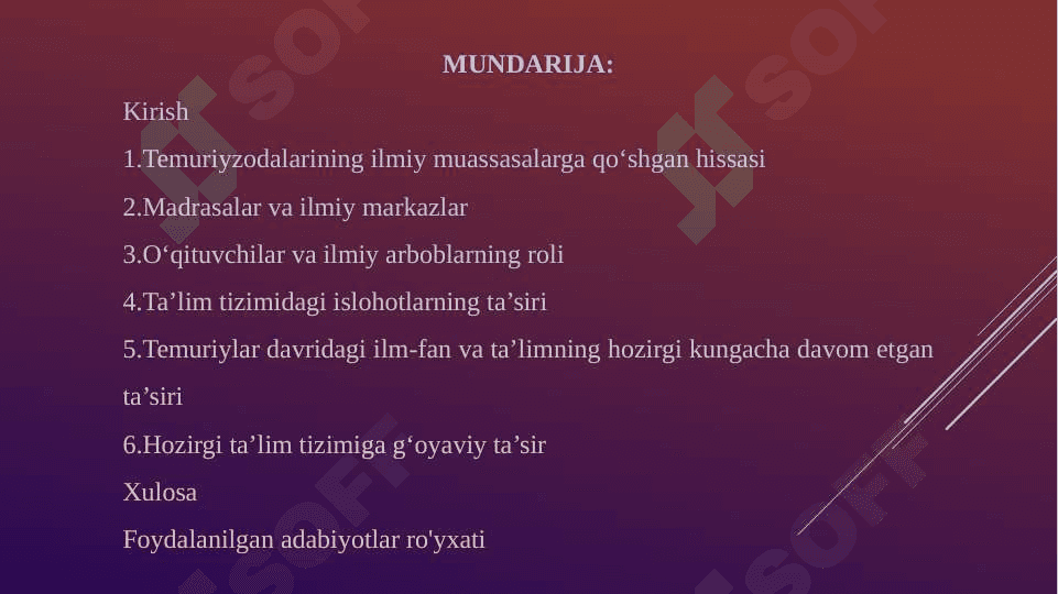 Temuriylar davridagi uygʻonishning gʻoyaviy omillari va temuriyzodalarning ta’lim tarbiyaga qoʻshgan hissasi 2