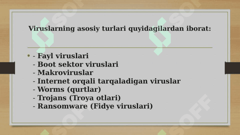 Kamputer Virusi va ularning turlari 4