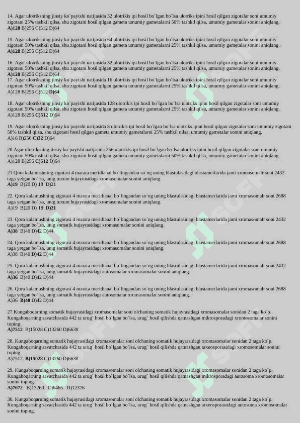 Biologiya Kimyo 800 Test 2