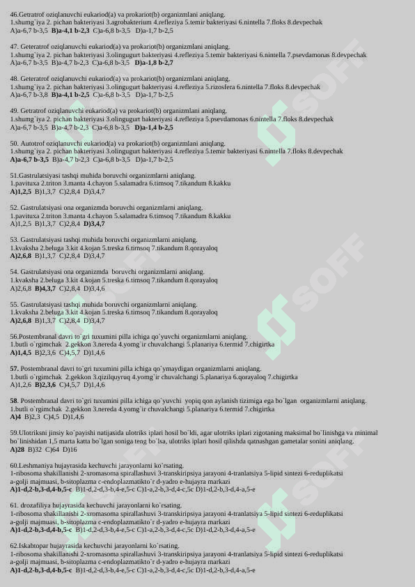 Biologiya Kimyo 800 Test 4