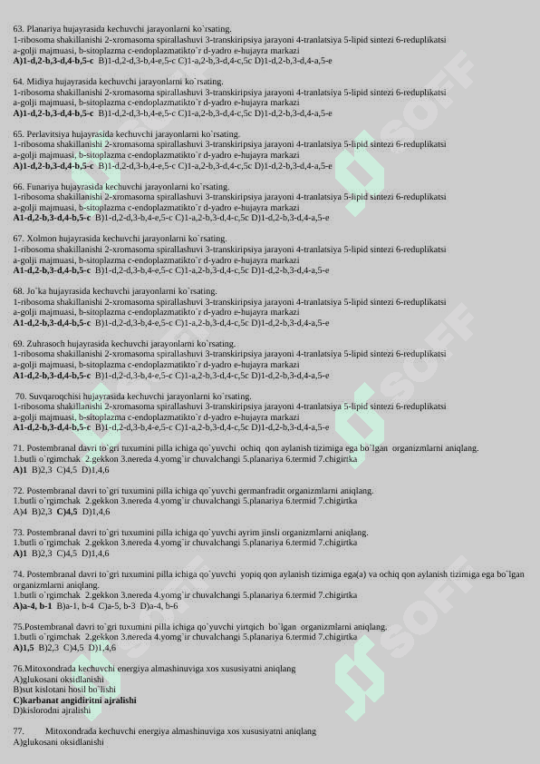Biologiya Kimyo 800 Test 5