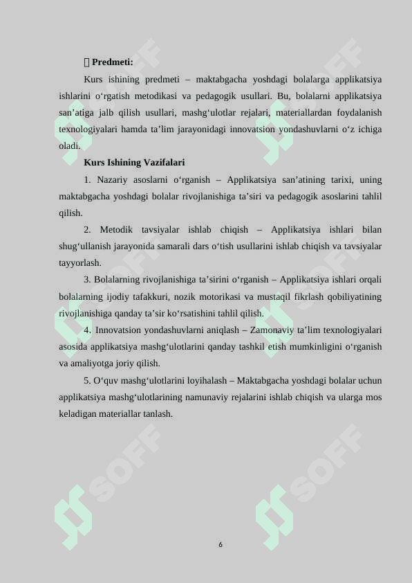 Maktabgacha yoshdagi bolalarni applikatsiya ishlariga o'rgatish. 6