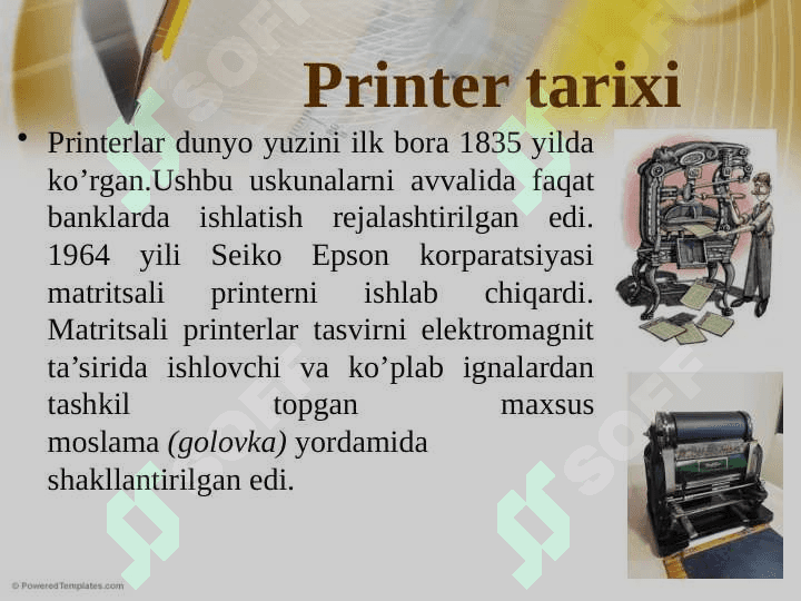 Printer turlari va ularga xizmat ko’rsatish 4