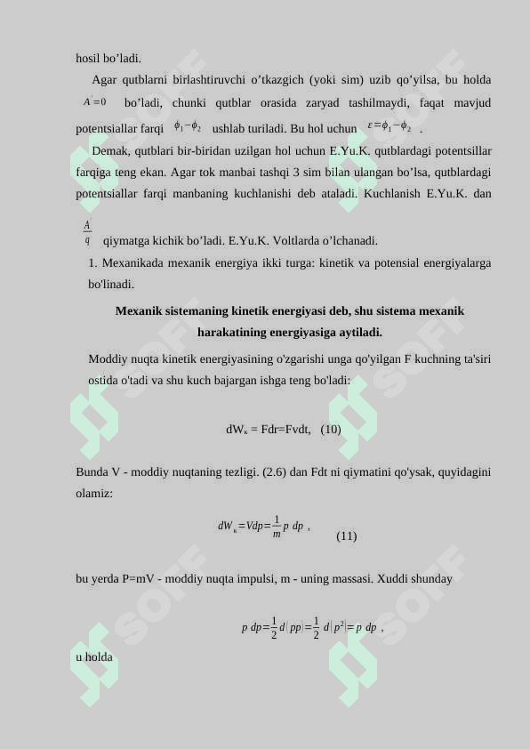 O‘zgarmas tokning ishi Energiya potensial va kinetik energiya.Mehanikada energiyaning saqlanish qonuni 4