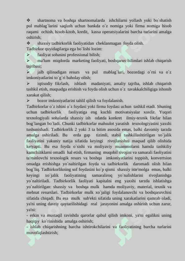 Tadbirkorlik turlari va shakllari 3