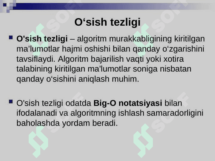 Algoritmlarning murakkabligi va ularni baholash 6