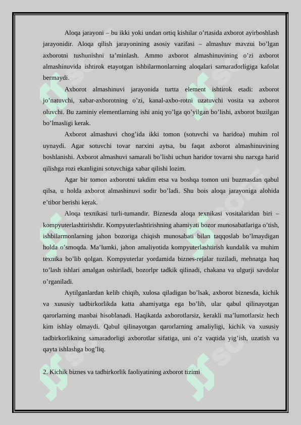 BIZNESDA YURITISHDA AXBOROTLARNING AHAMIYATI VA TURLARI 4