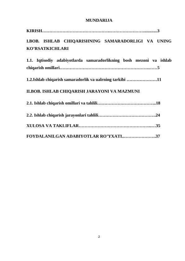 Ishlab chiqarish samaradorligi uning ko'rsatkichlari va hisoblash
