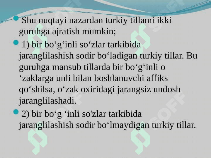 Turkiy tillarda undoshlar tizimi 8