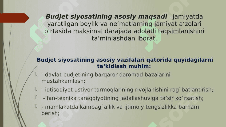 DAVLATNING BUDJET-SOLIQ SIYOSATI 7
