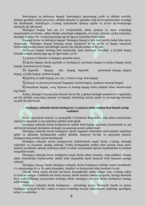 Tabiatni muhofaza qilishning huquqiy asoslari 8