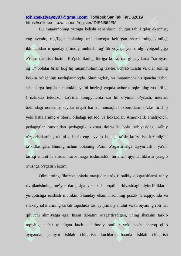 TARBIYASI QIYINLIKNI KELTIRIB CHIQARUVCHI OMILLARNI BARTARAF ETISHDA PSIXOLOGNING RO'LI 7