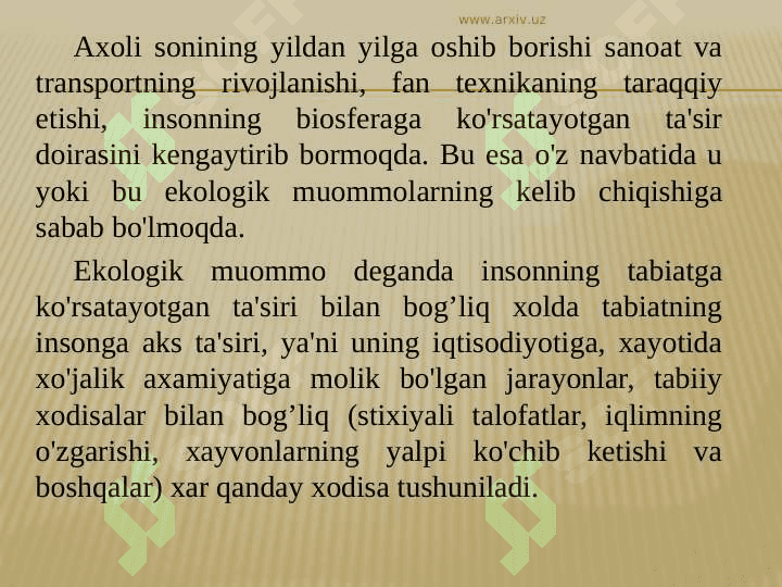 GLOBAL MINTAQAVIY MAHALLIY EKOLOGIK MUAMMOLAR 2