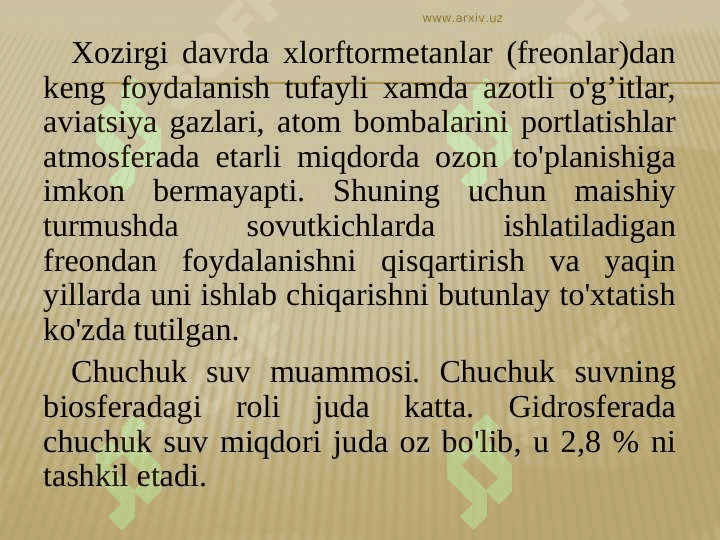 GLOBAL MINTAQAVIY MAHALLIY EKOLOGIK MUAMMOLAR 7