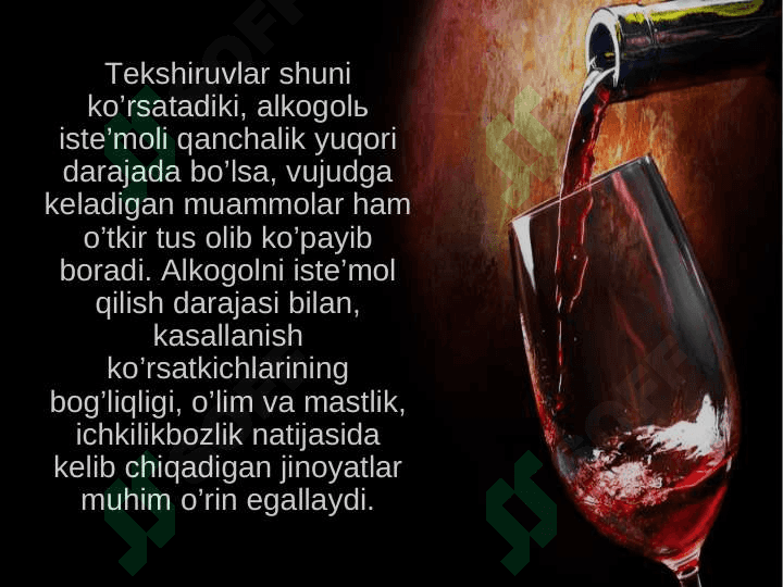 SPIRTLI ICHIMLIKLAR VA ULARNING INSON ORGANIZMIGA SALBIY TA’SIRI 6